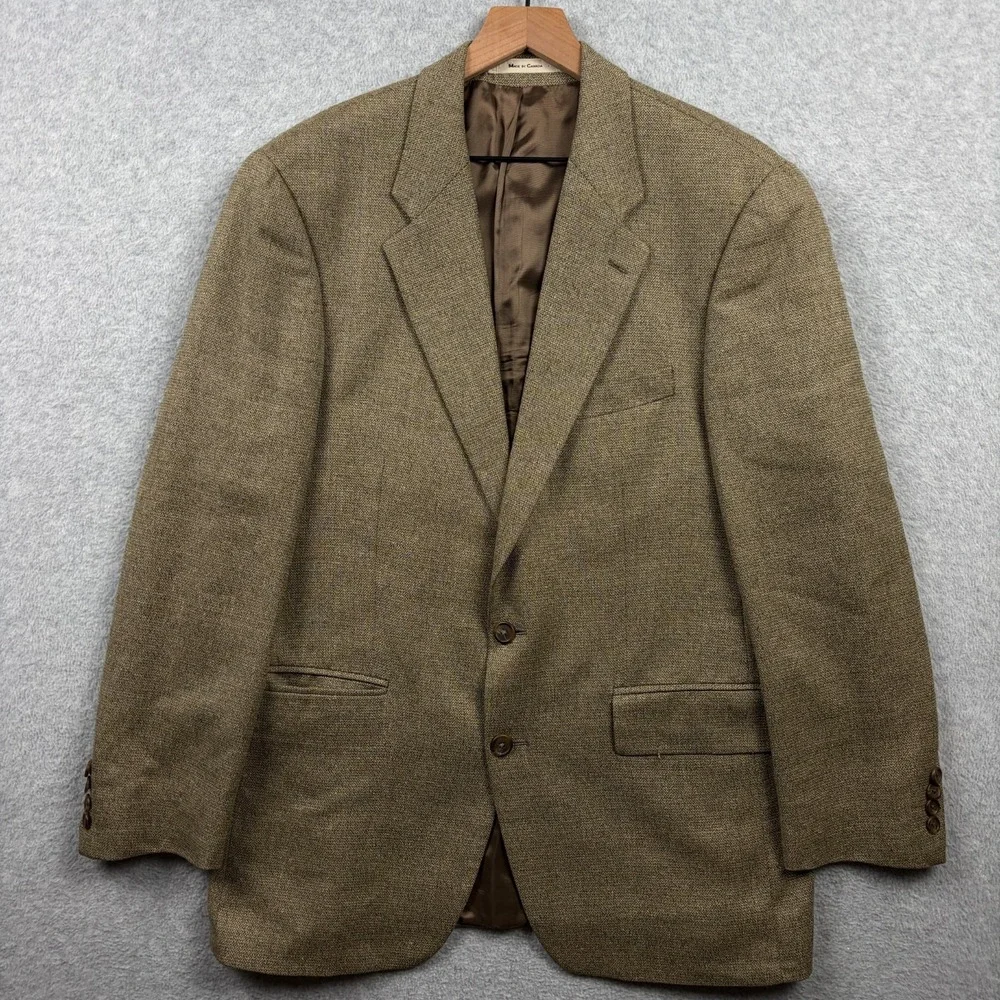 Ralph Ralph Lauren Blazer Mens 40R Brown Basketweave Silk Wool Sport Coat Vtg